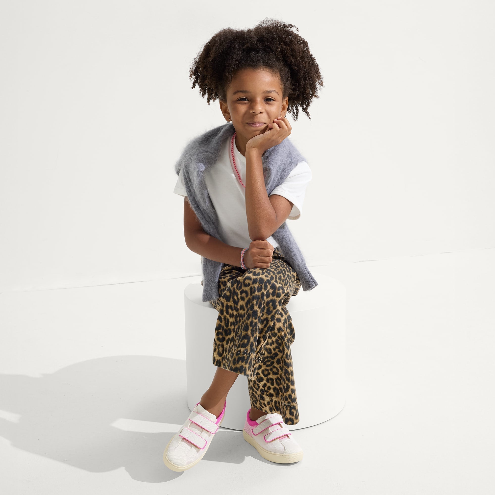 The Kids Strap Sneaker - Pink Taffy