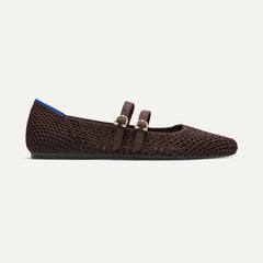 The Double Buckle Mary Jane - Chocolate Mesh