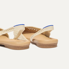 The Almond Slingback - Off White Mesh