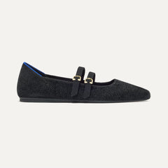 The Double Buckle Mary Jane - ReVelvet™ Black