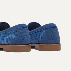 The Penny Loafer - Blue Raffia-Knit
