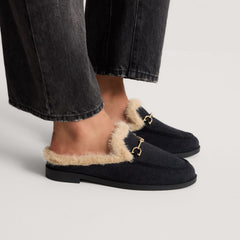 The Après Loafer Mule - ReVelvet™ Black