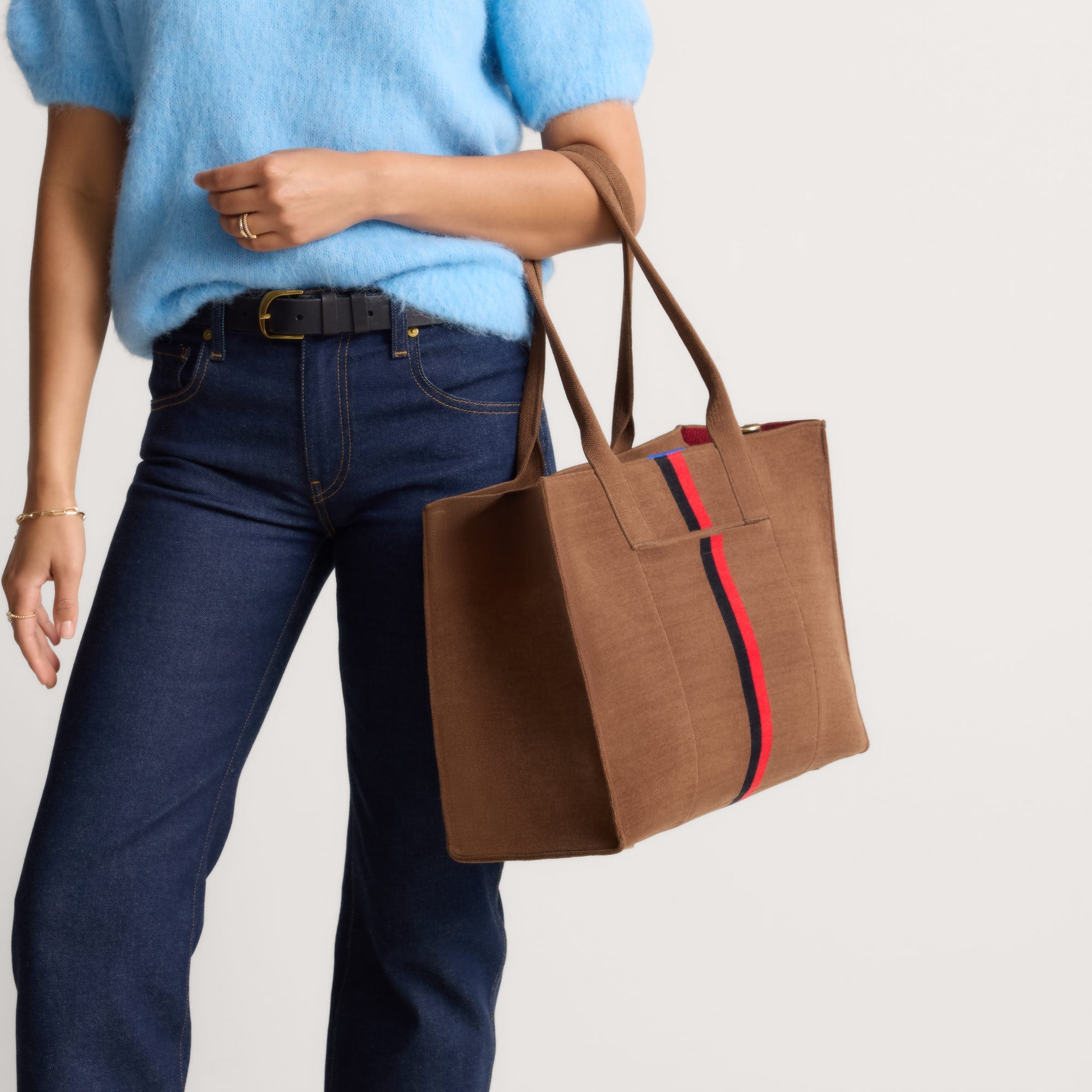 The Classic Tote - ReVelvet™ Cinnamon Stripe