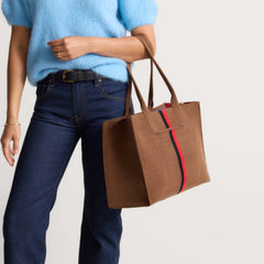 The Classic Tote - ReVelvet™ Cinnamon Stripe