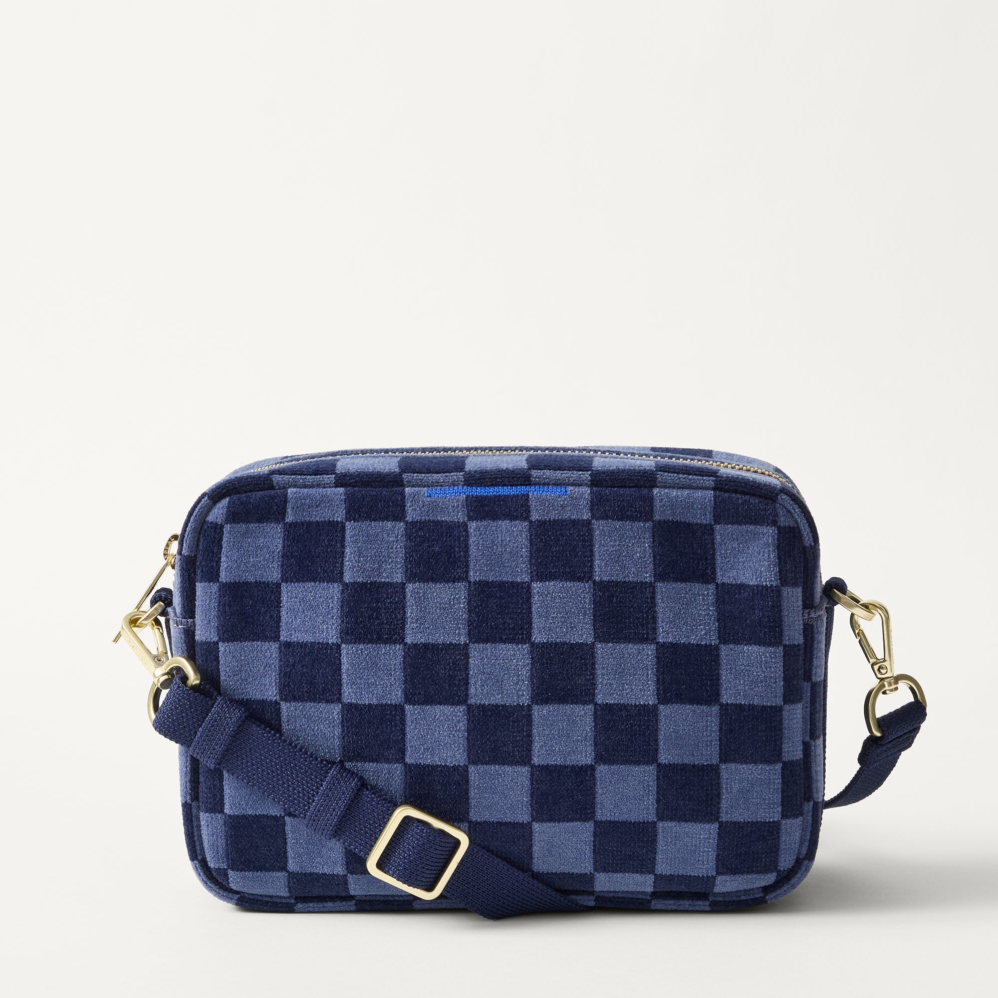 The Crossbody Camera Bag - ReVelvet™ Blue Ink