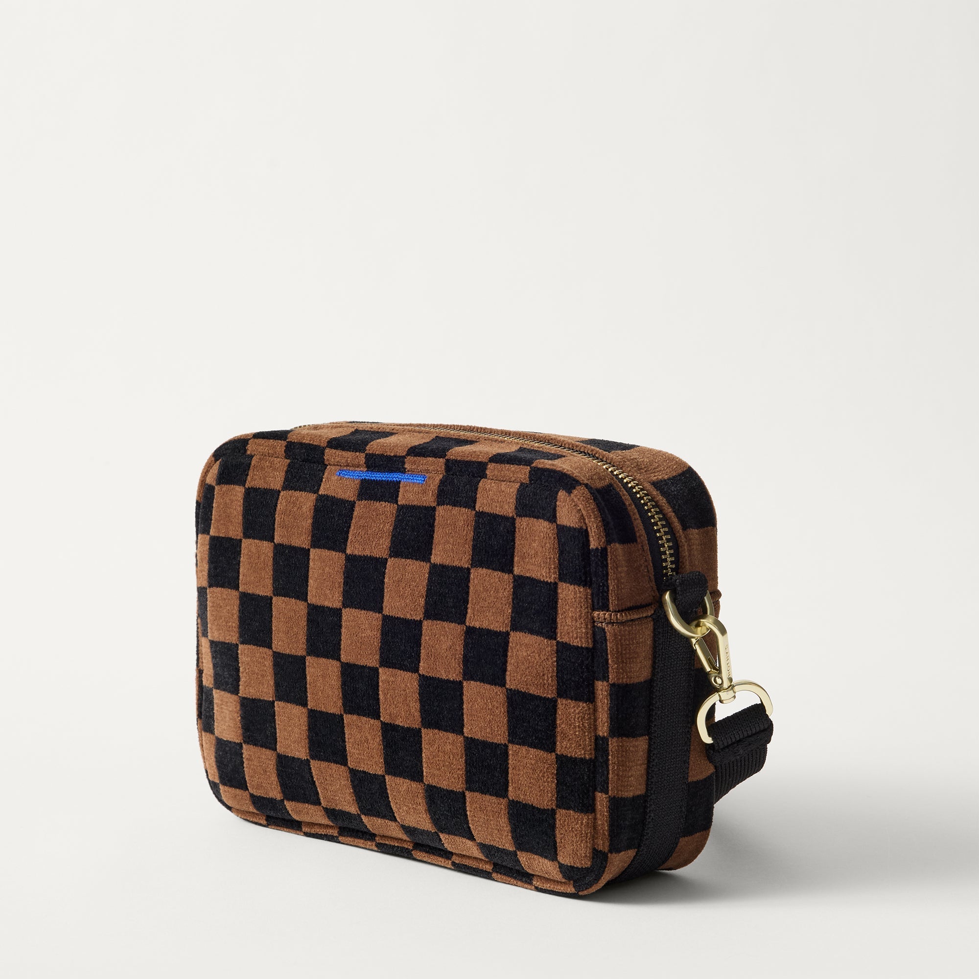 The Crossbody Camera Bag - ReVelvet™ Umber Check