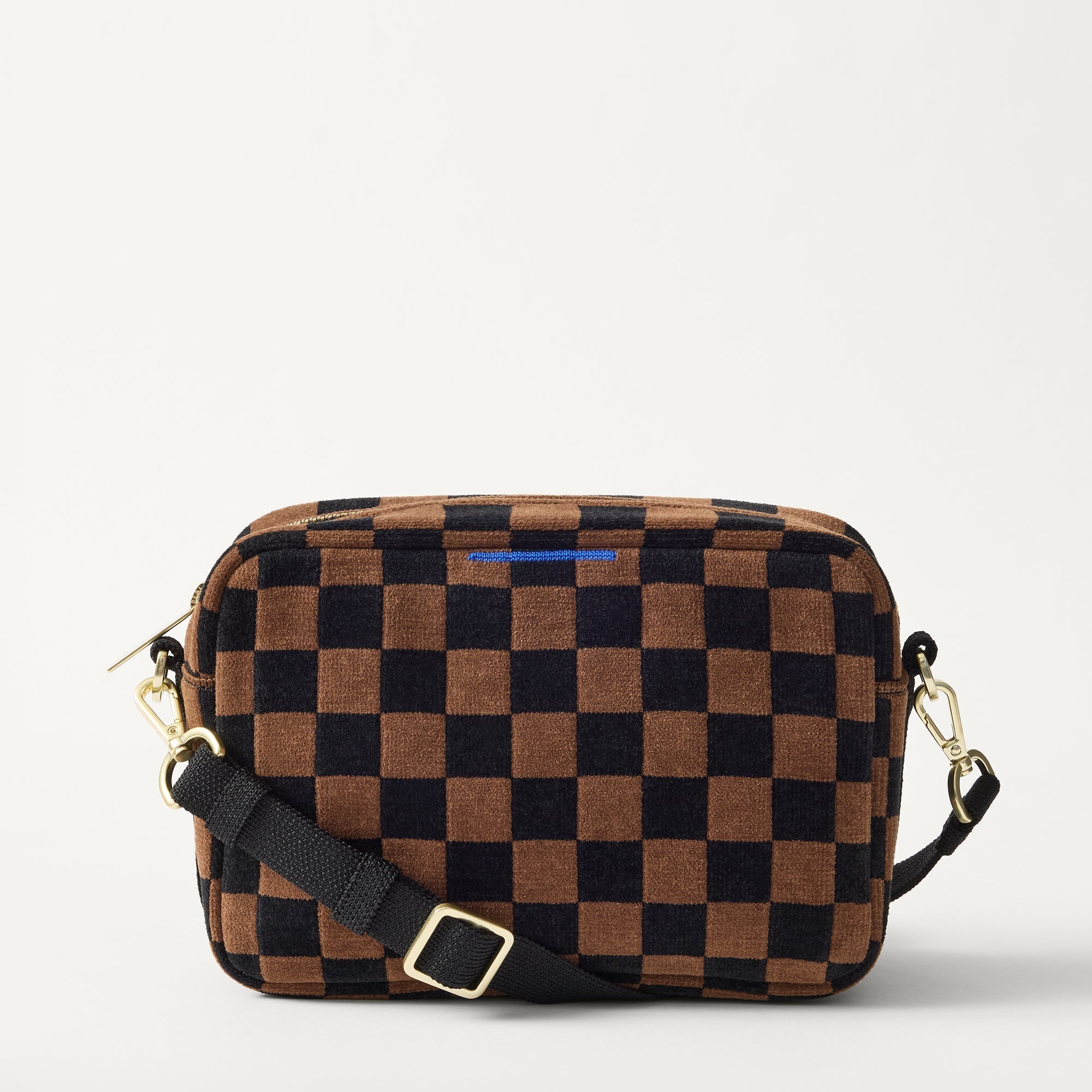 The Crossbody Camera Bag - ReVelvet™ Umber Check
