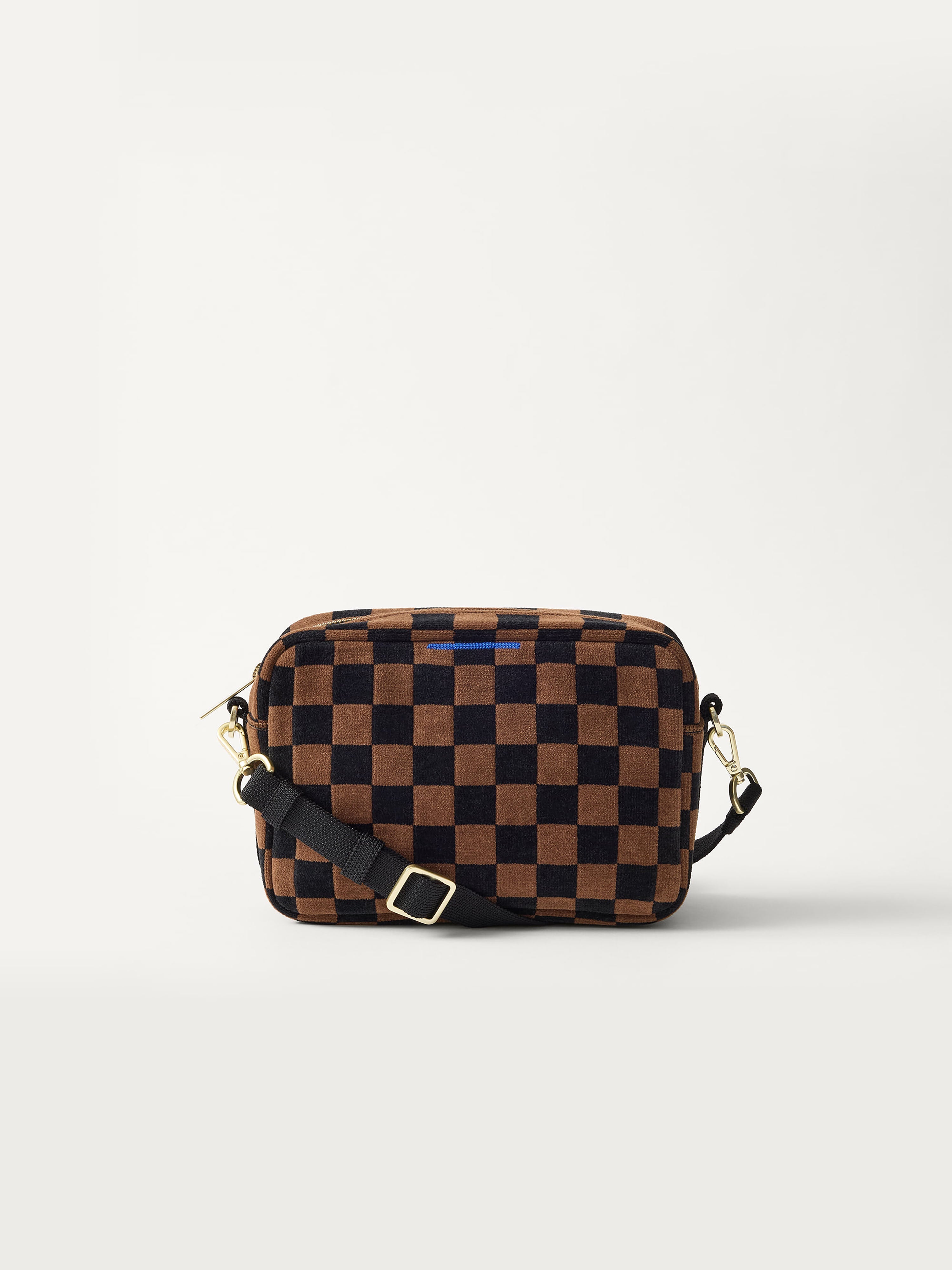 The Crossbody Camera Bag - ReVelvet™ Umber Check