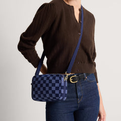 The Crossbody Camera Bag - ReVelvet™ Blue Ink